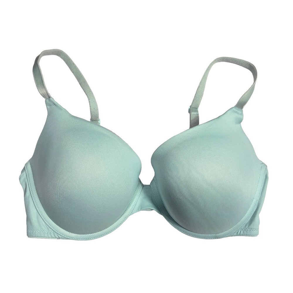 PINK Victoria's Secret Blue Pink Lined Everyday Bra 36D Blue Comfort Sexy Preppy